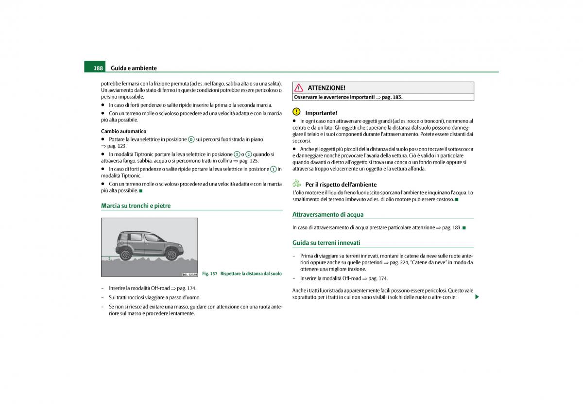 Skoda Yeti manuale del proprietario / page 189