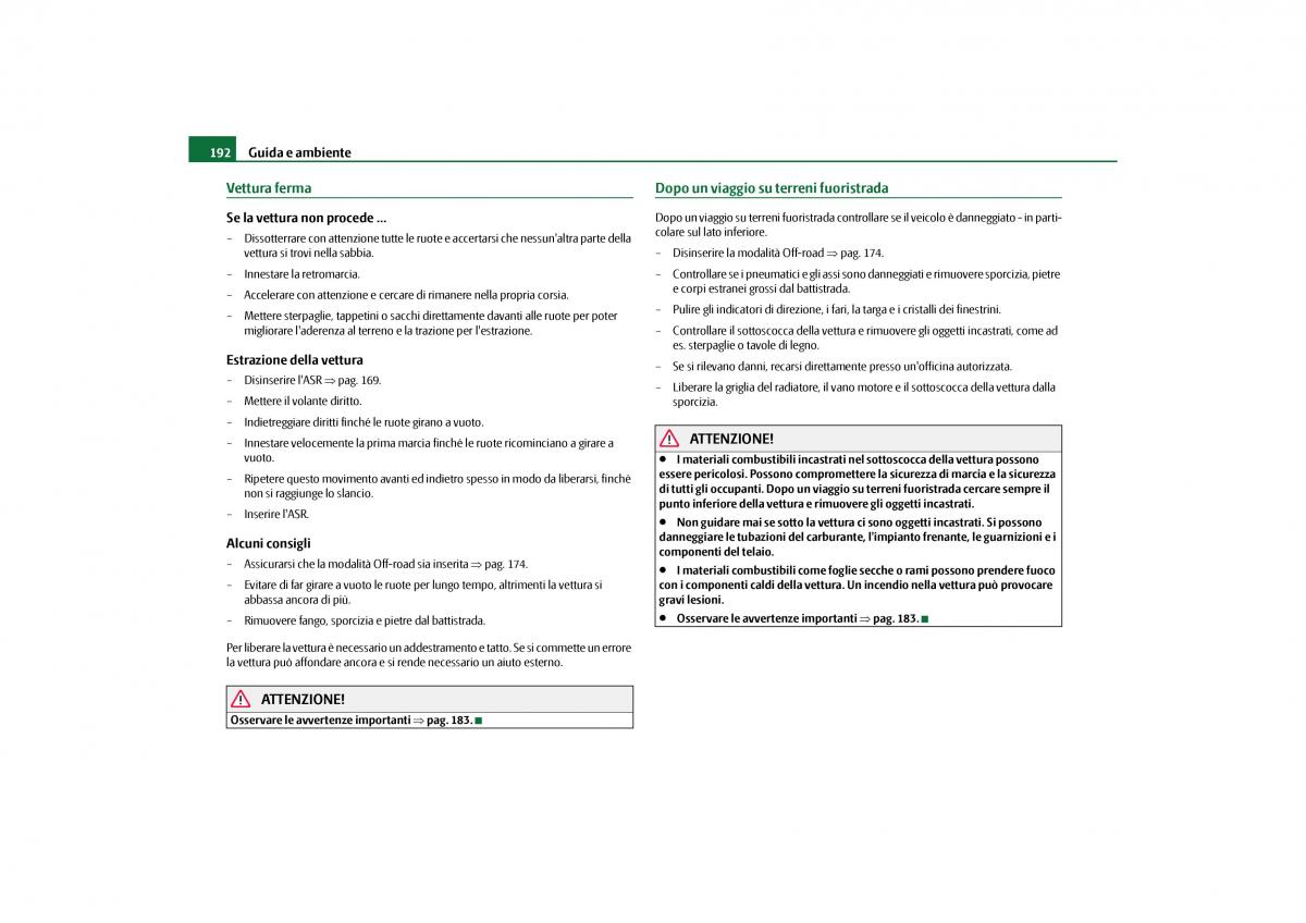 Skoda Yeti manuale del proprietario / page 193