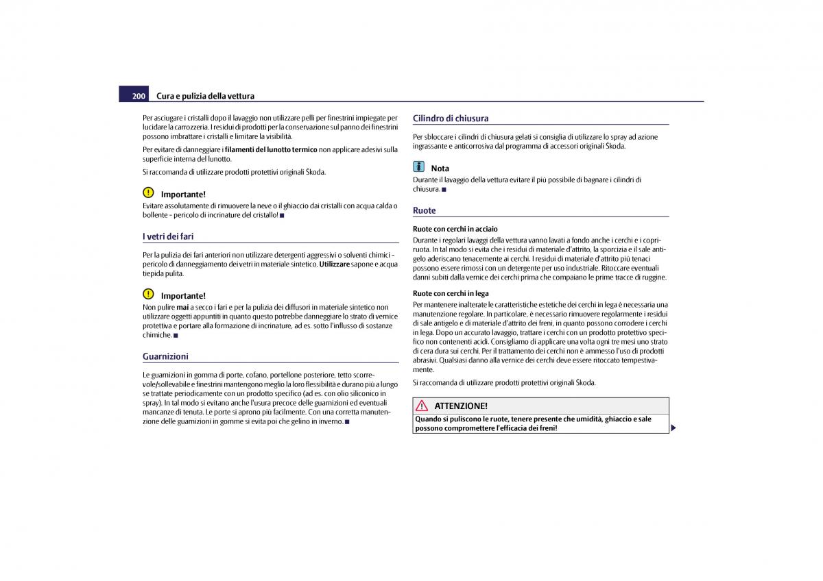 Skoda Yeti manuale del proprietario / page 201