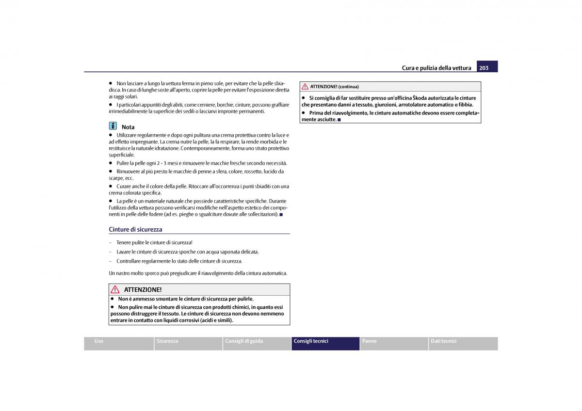 Skoda Yeti manuale del proprietario / page 204