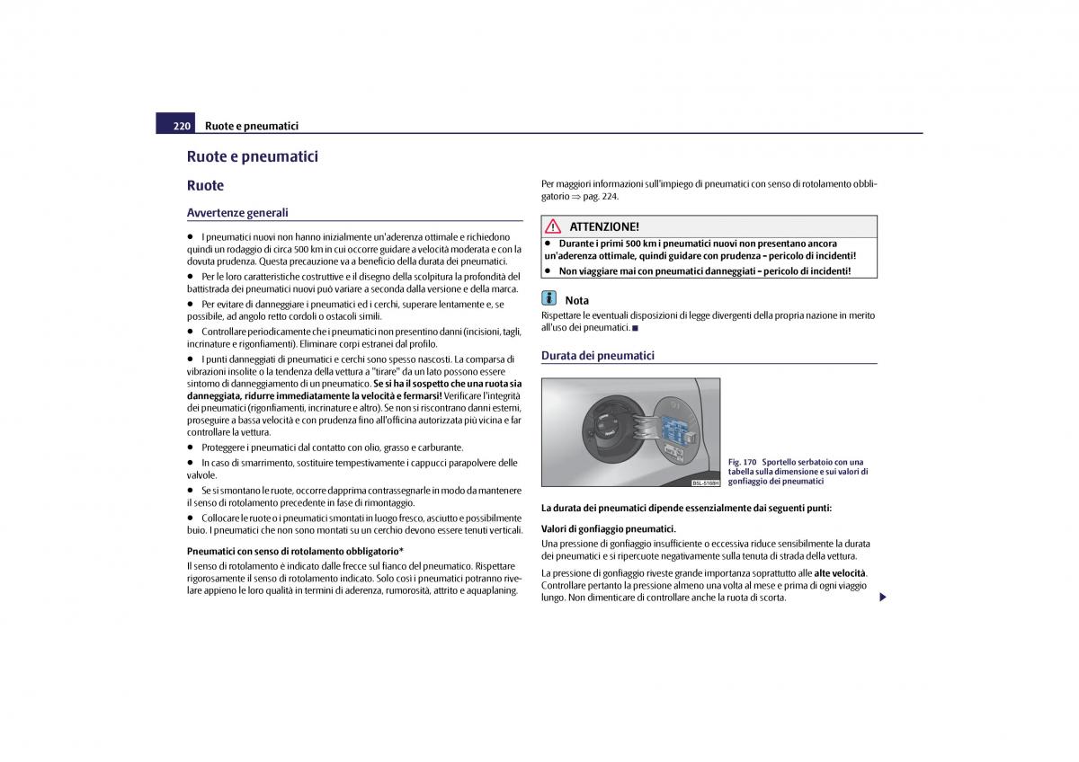 Skoda Yeti manuale del proprietario / page 221