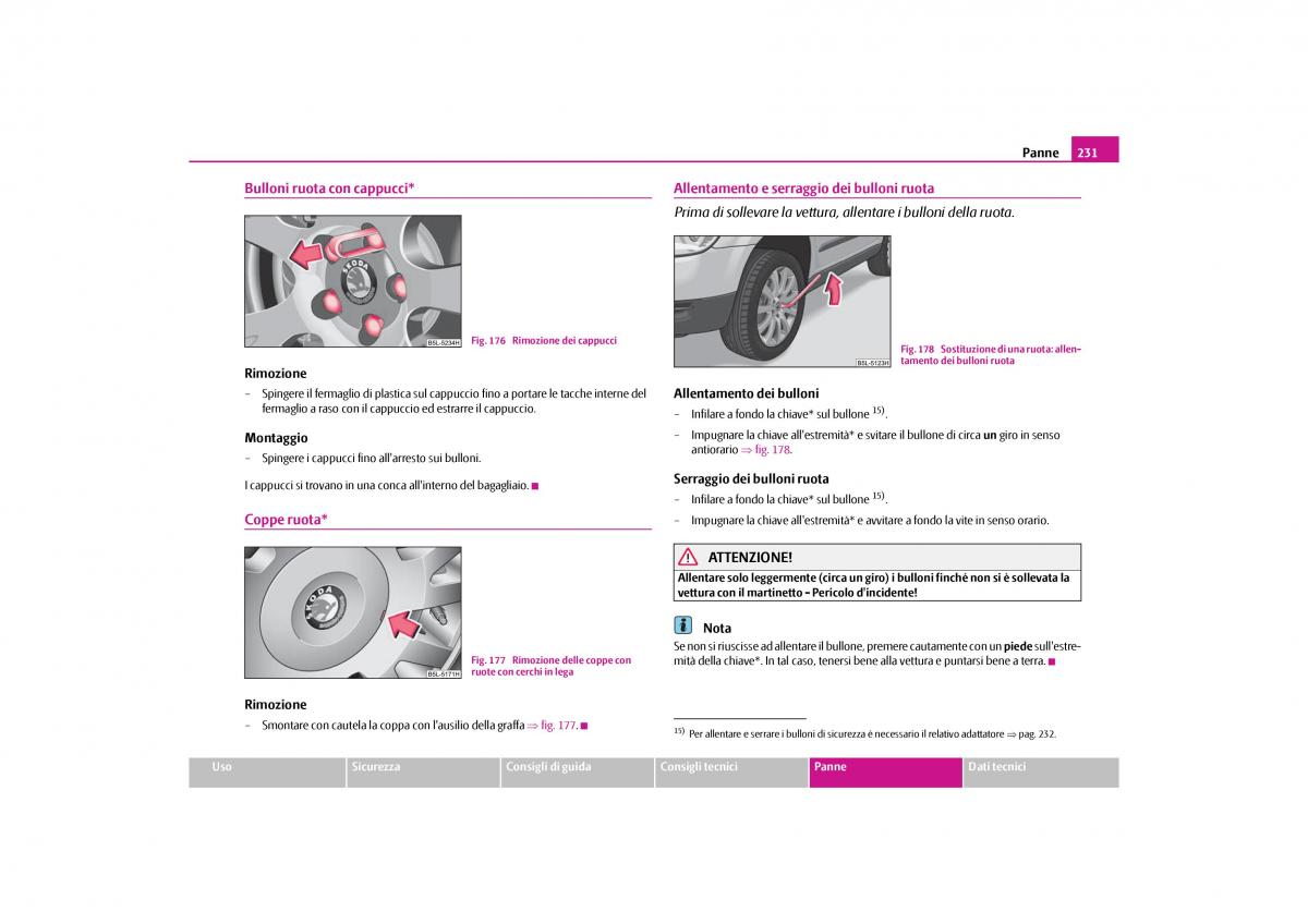 Skoda Yeti manuale del proprietario / page 232