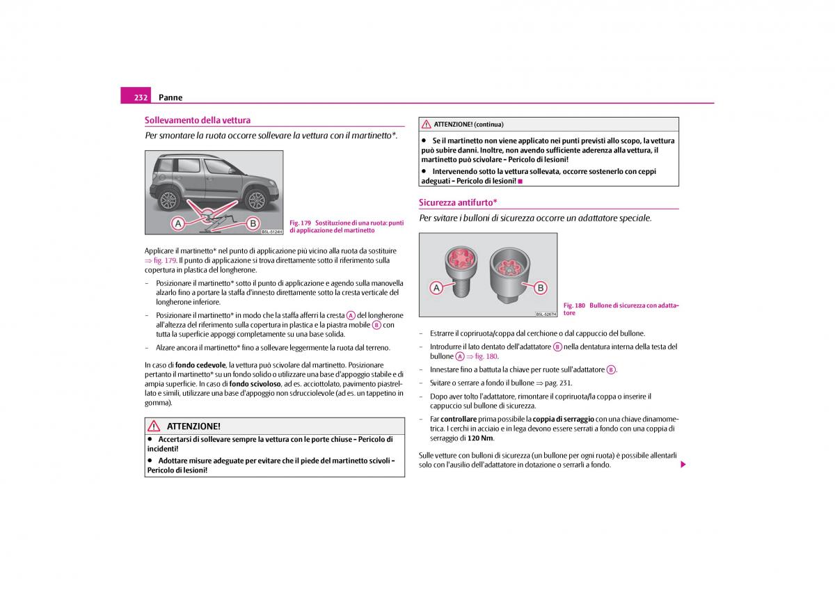 Skoda Yeti manuale del proprietario / page 233