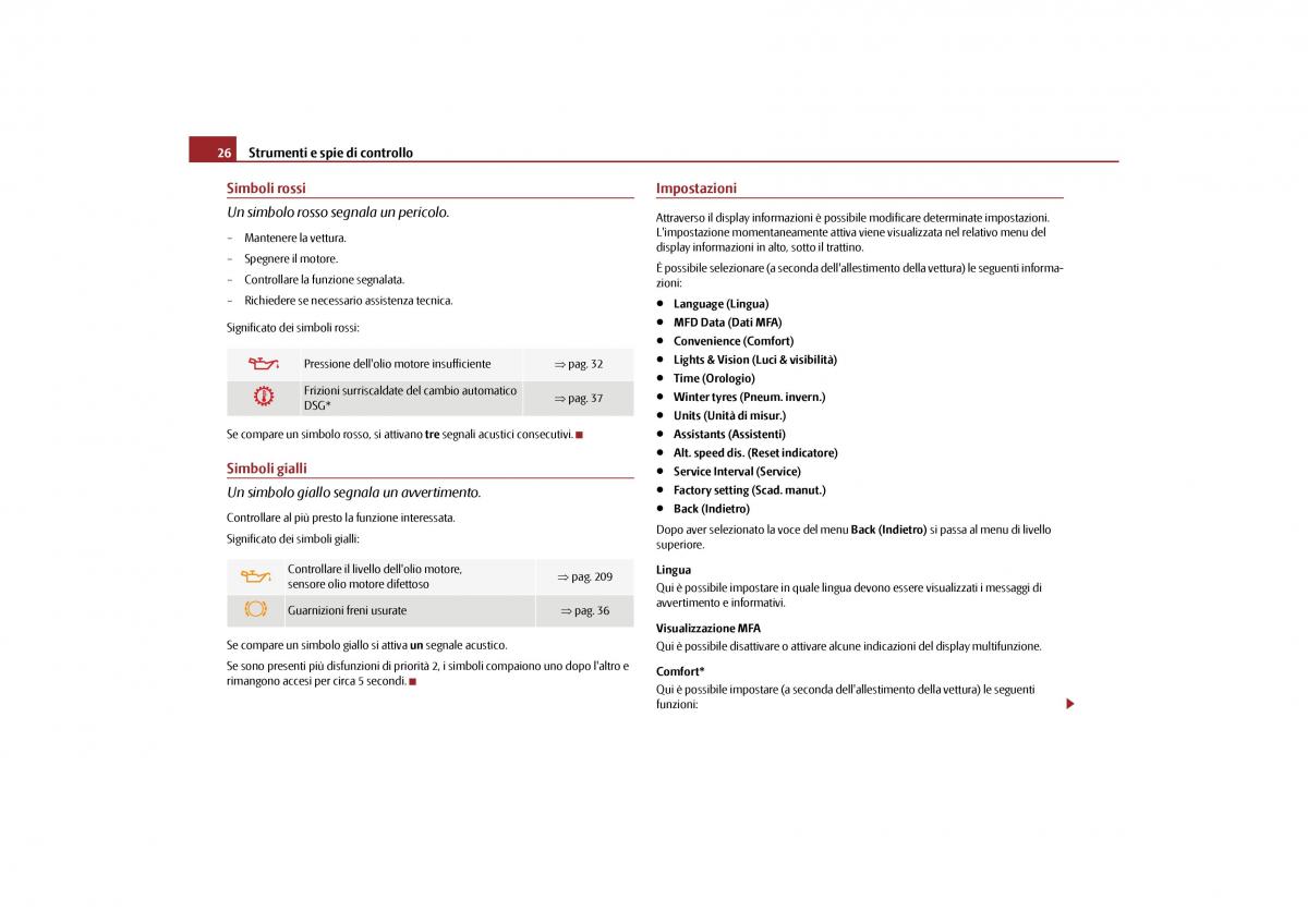 Skoda Yeti manuale del proprietario / page 27