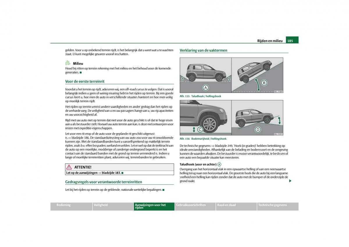 Skoda Yeti handleiding / page 186