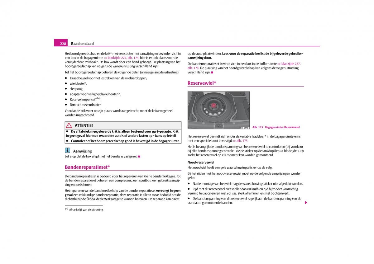 Skoda Yeti handleiding / page 229