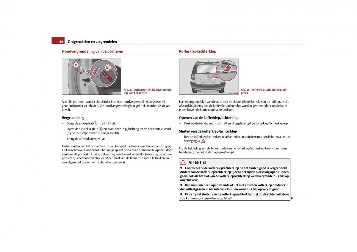 Skoda Yeti handleiding / page 45