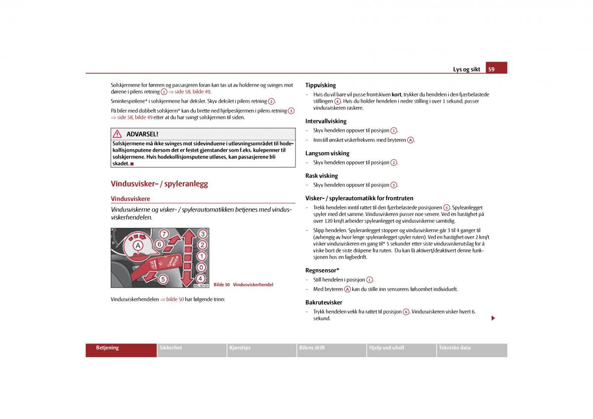 Skoda Yeti bruksanvisningen / page 60