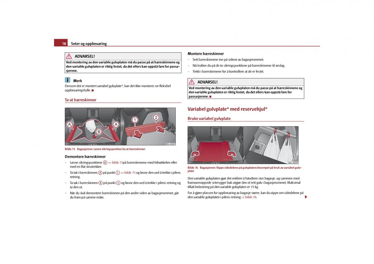 Skoda Yeti bruksanvisningen / page 79