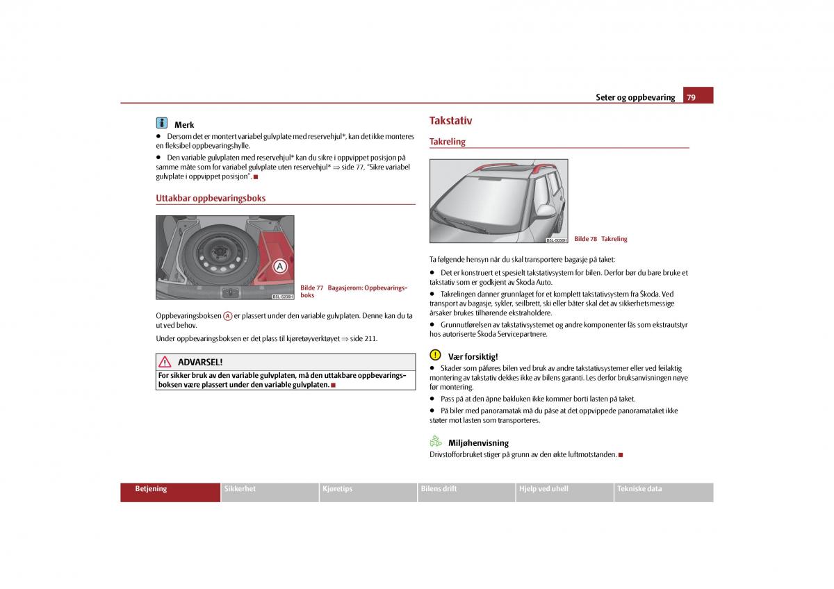 Skoda Yeti bruksanvisningen / page 80