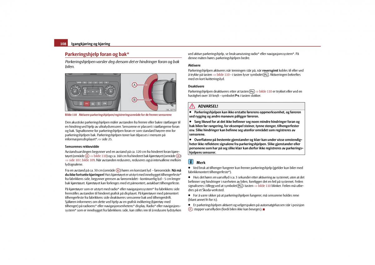 Skoda Yeti bruksanvisningen / page 109