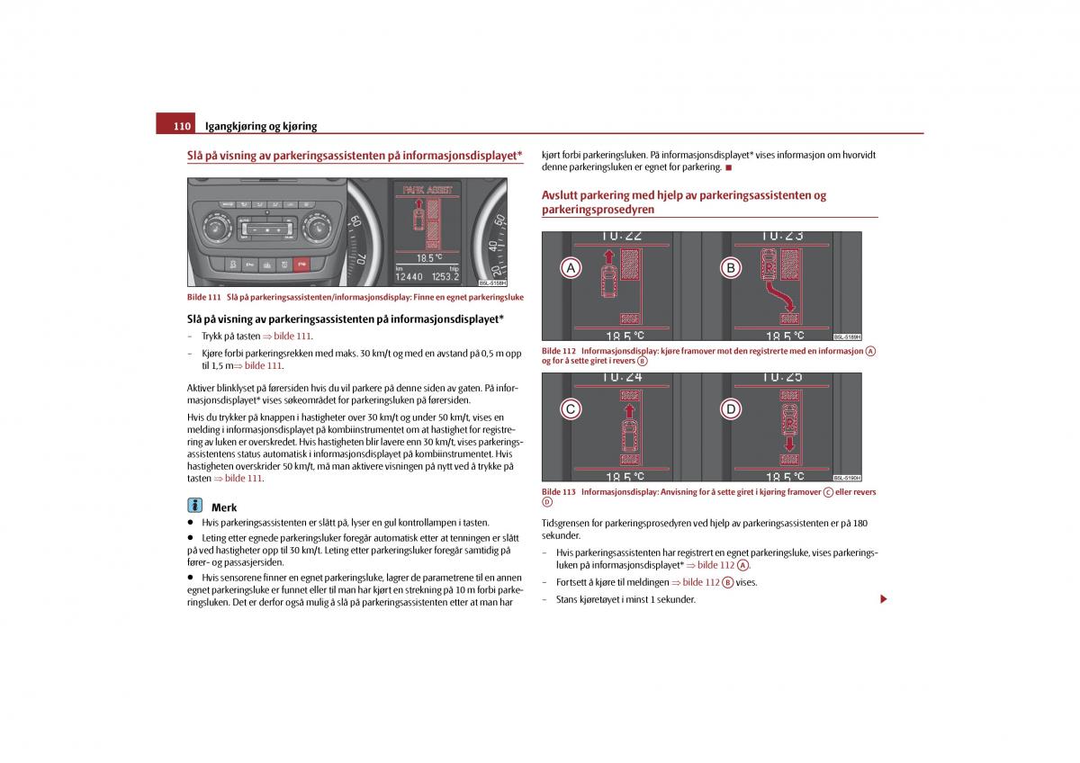 Skoda Yeti bruksanvisningen / page 111