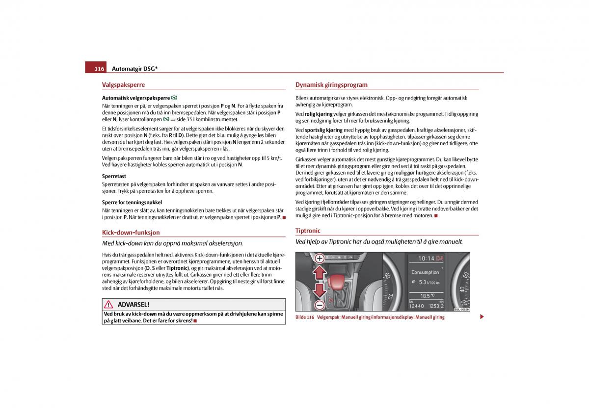 Skoda Yeti bruksanvisningen / page 117