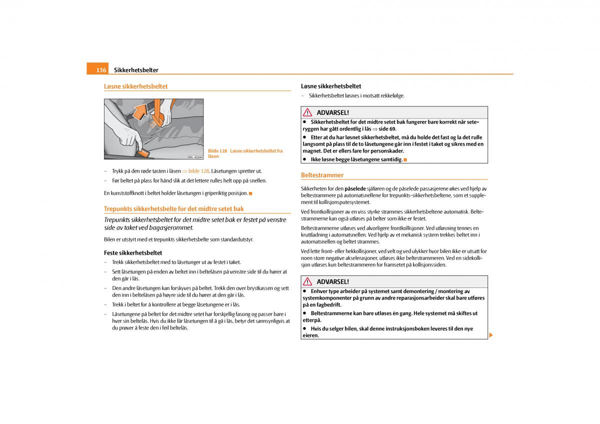 Skoda Yeti bruksanvisningen / page 137