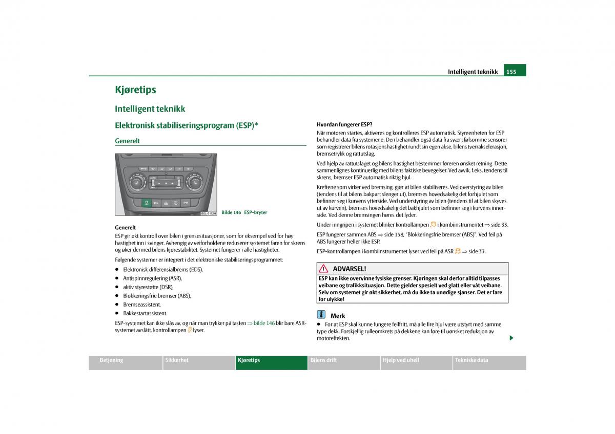 Skoda Yeti bruksanvisningen / page 156