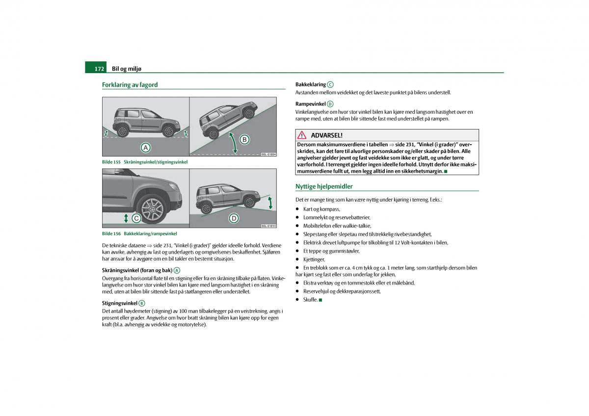 Skoda Yeti bruksanvisningen / page 173