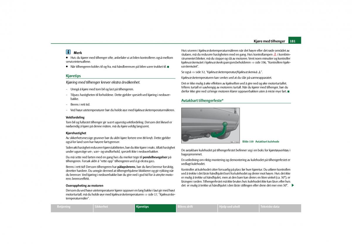 Skoda Yeti bruksanvisningen / page 182