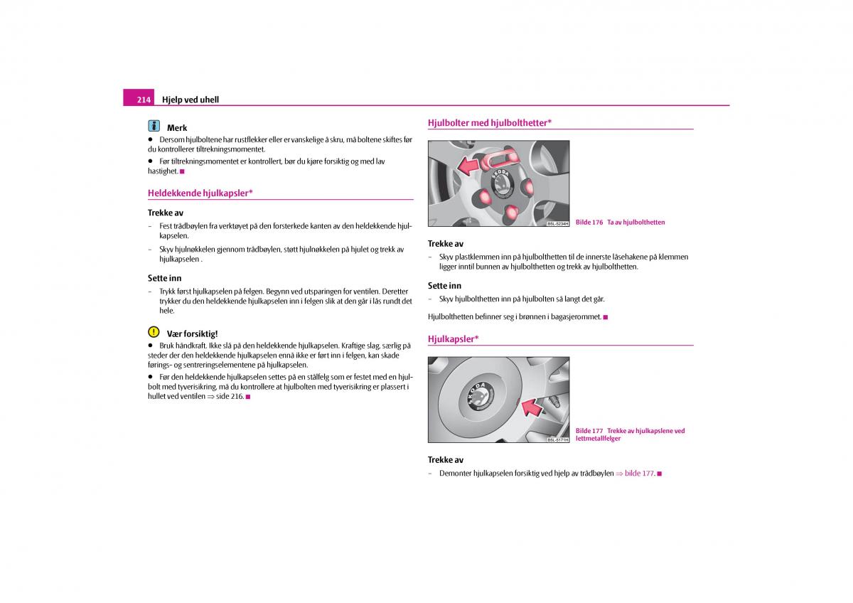 Skoda Yeti bruksanvisningen / page 215