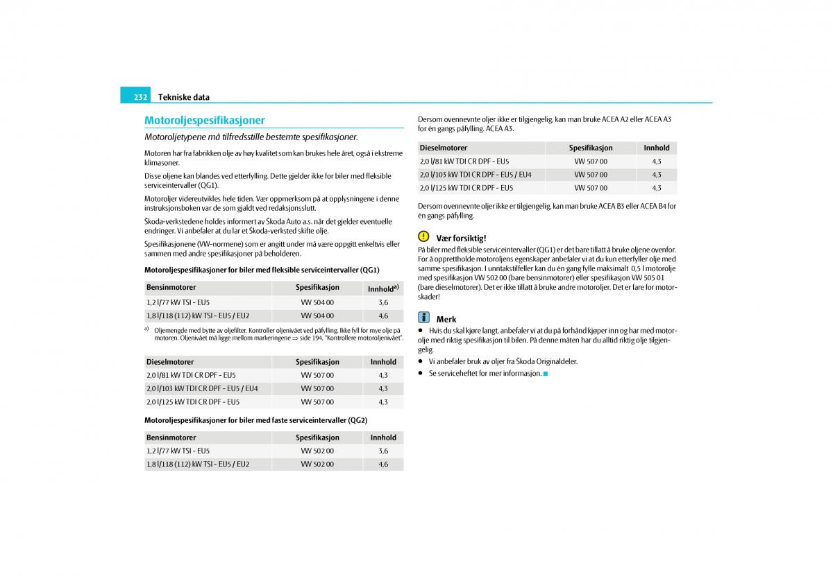 Skoda Yeti bruksanvisningen / page 233