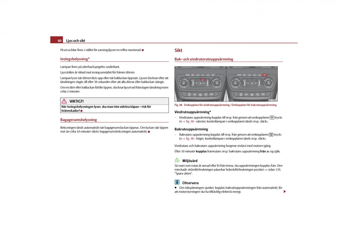 Skoda Yeti instruktionsbok / page 61