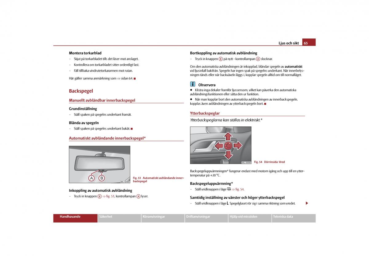 Skoda Yeti instruktionsbok / page 66