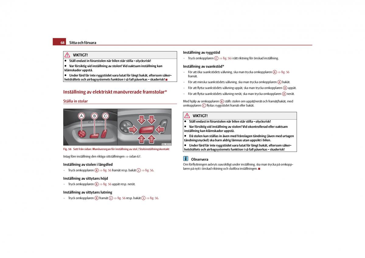 Skoda Yeti instruktionsbok / page 69