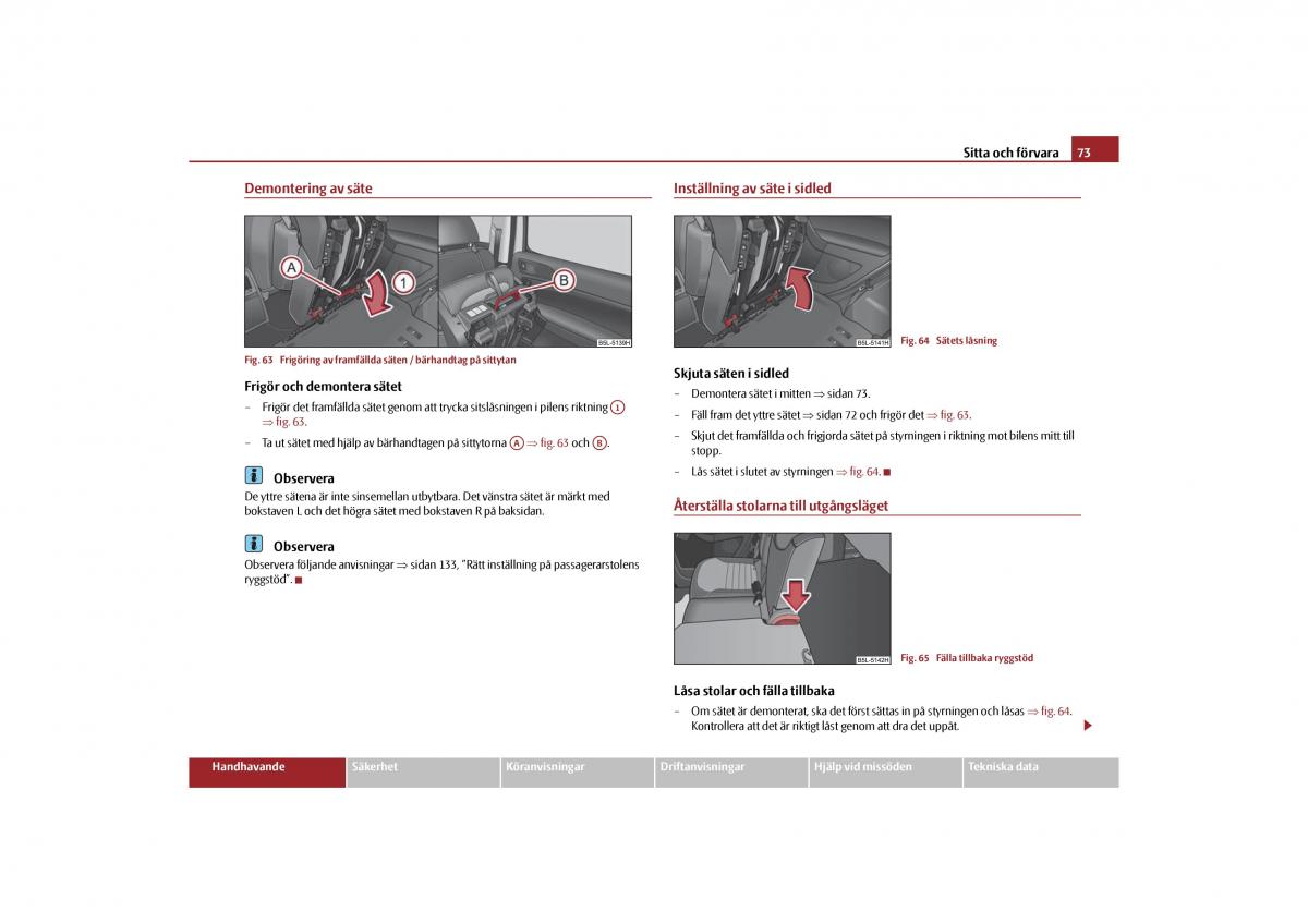 Skoda Yeti instruktionsbok / page 74