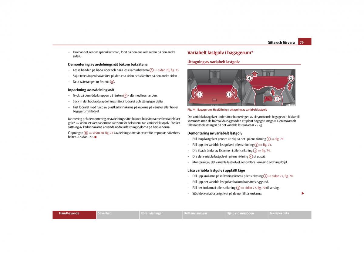 Skoda Yeti instruktionsbok / page 80