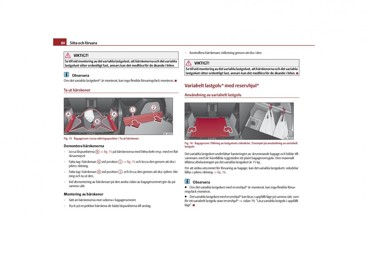 Skoda Yeti instruktionsbok / page 81