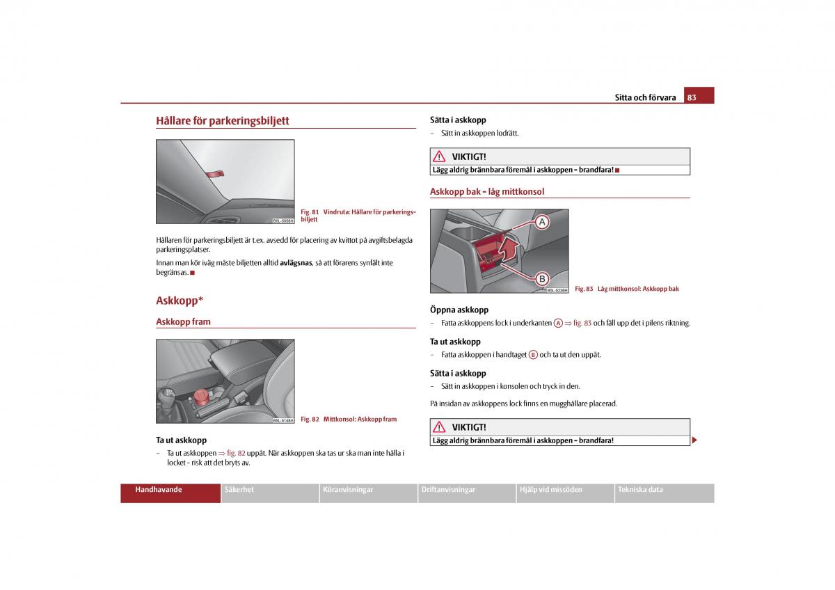 Skoda Yeti instruktionsbok / page 84