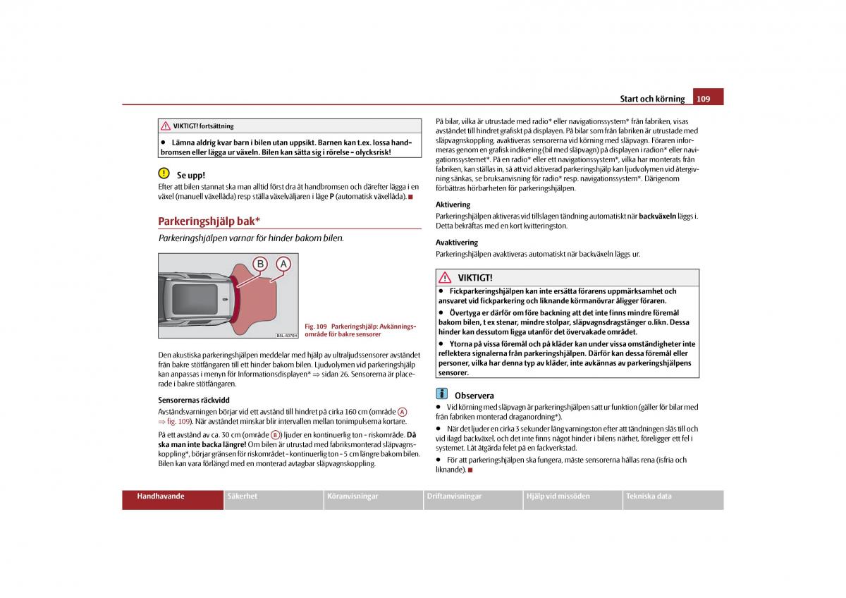 Skoda Yeti instruktionsbok / page 110