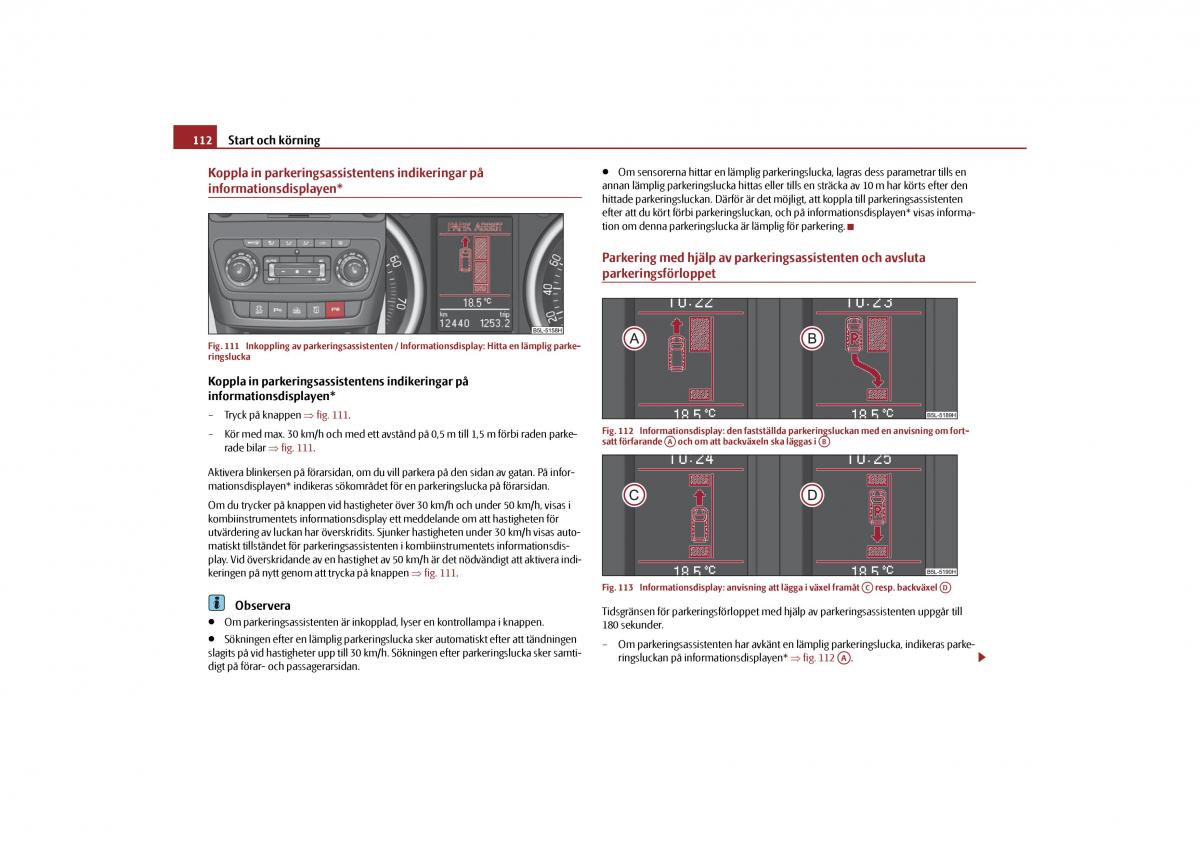 Skoda Yeti instruktionsbok / page 113