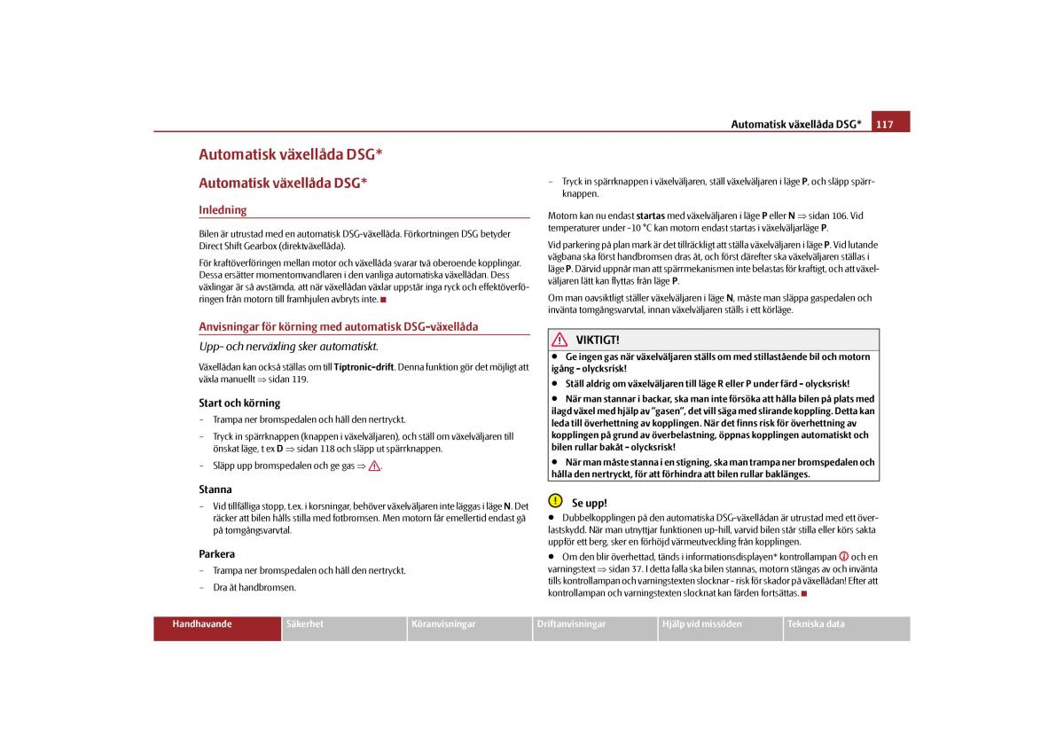 Skoda Yeti instruktionsbok / page 118