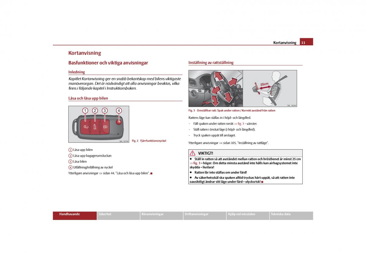 Skoda Yeti instruktionsbok / page 12