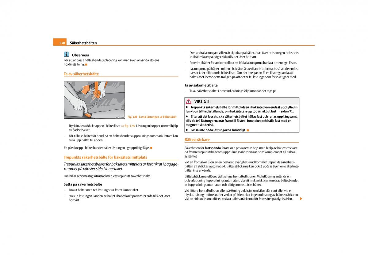 Skoda Yeti instruktionsbok / page 139