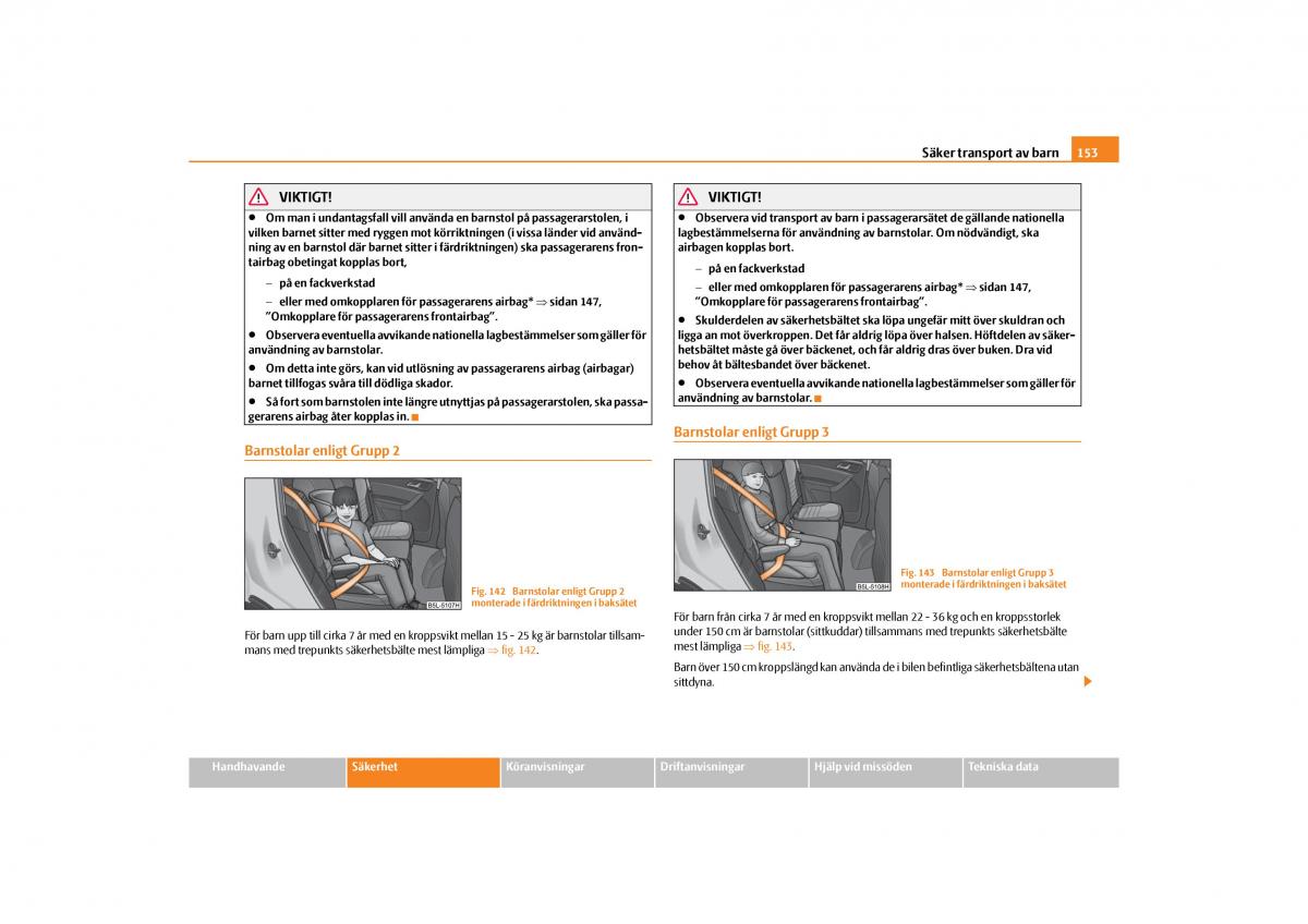 Skoda Yeti instruktionsbok / page 154