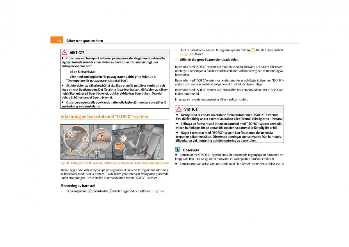 Skoda Yeti instruktionsbok / page 155