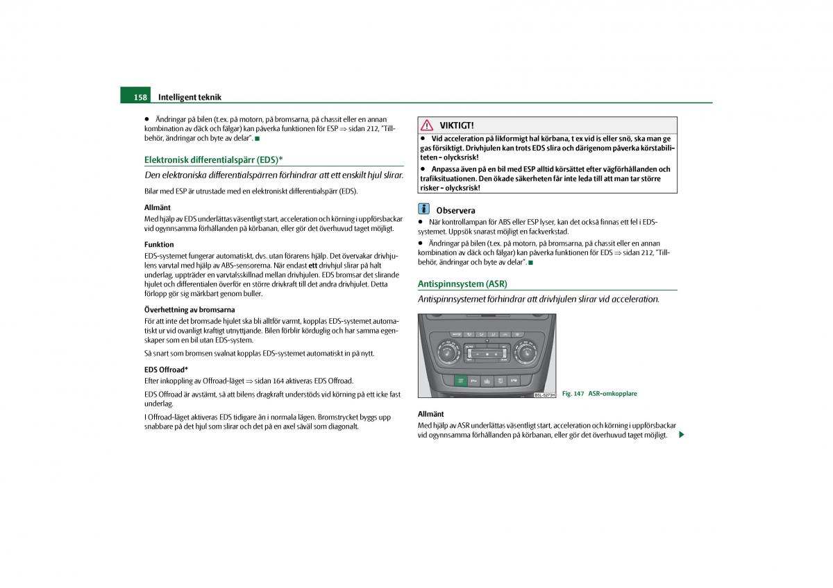 Skoda Yeti instruktionsbok / page 159