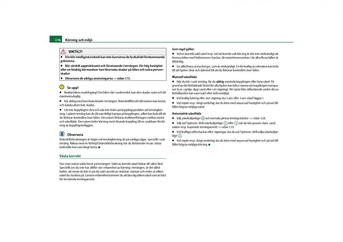 Skoda Yeti instruktionsbok / page 177