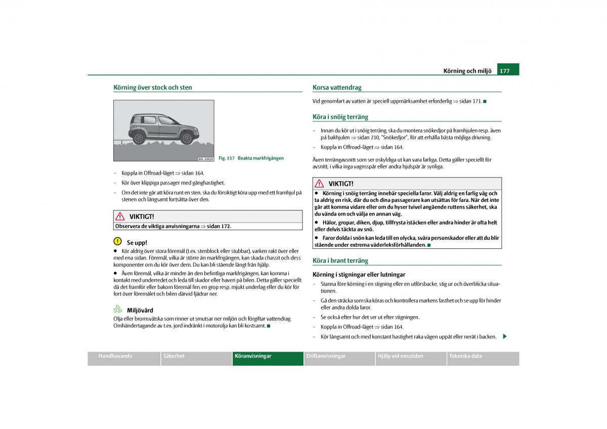 Skoda Yeti instruktionsbok / page 178