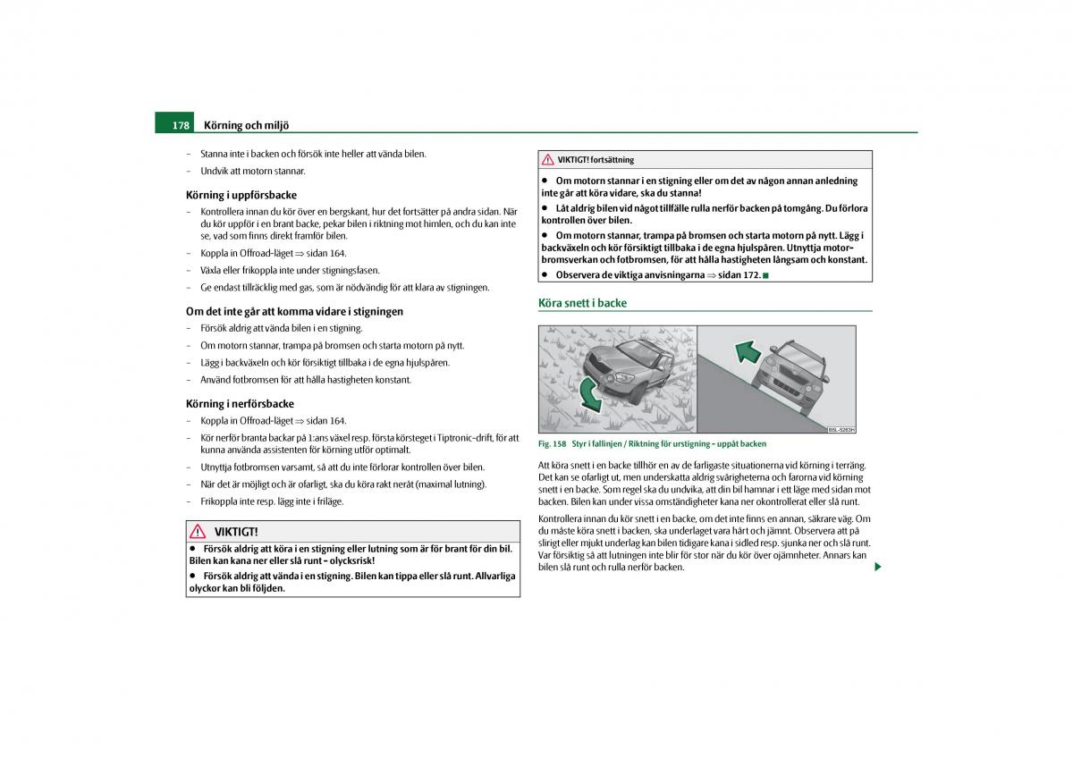 Skoda Yeti instruktionsbok / page 179