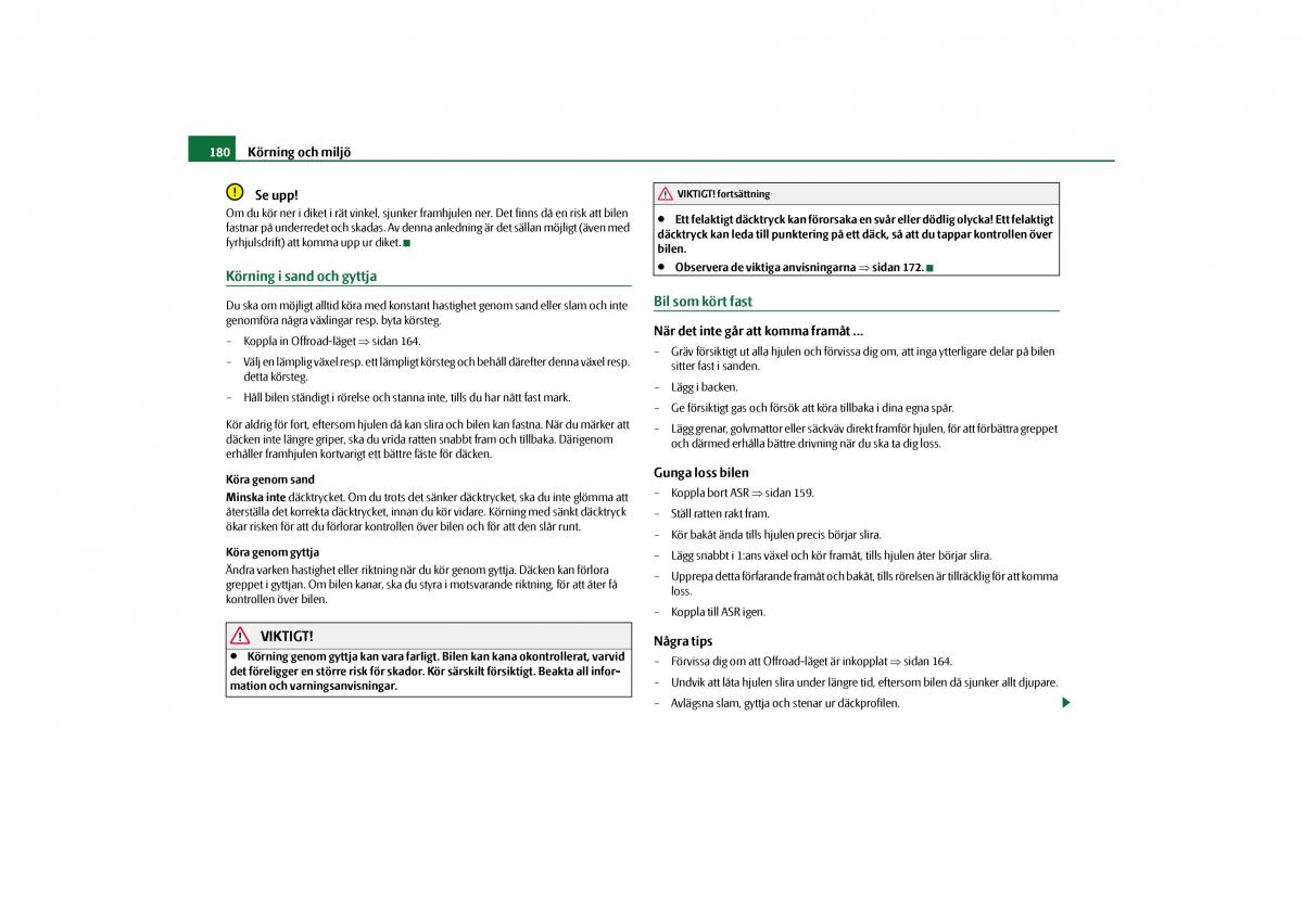 Skoda Yeti instruktionsbok / page 181