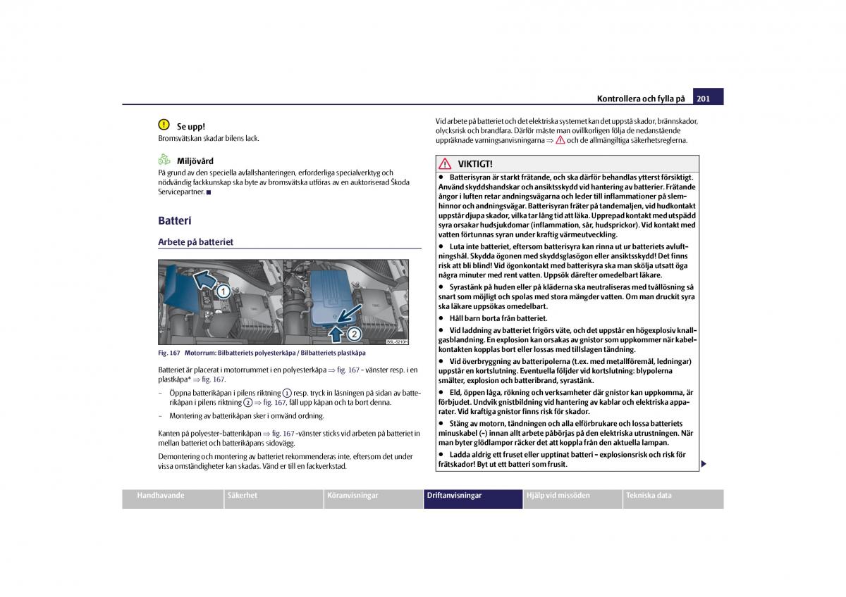 Skoda Yeti instruktionsbok / page 202