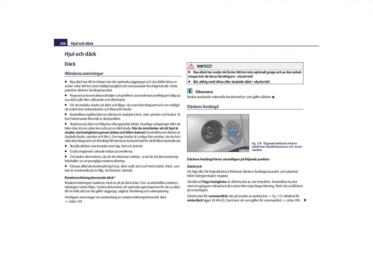 Skoda Yeti instruktionsbok / page 207