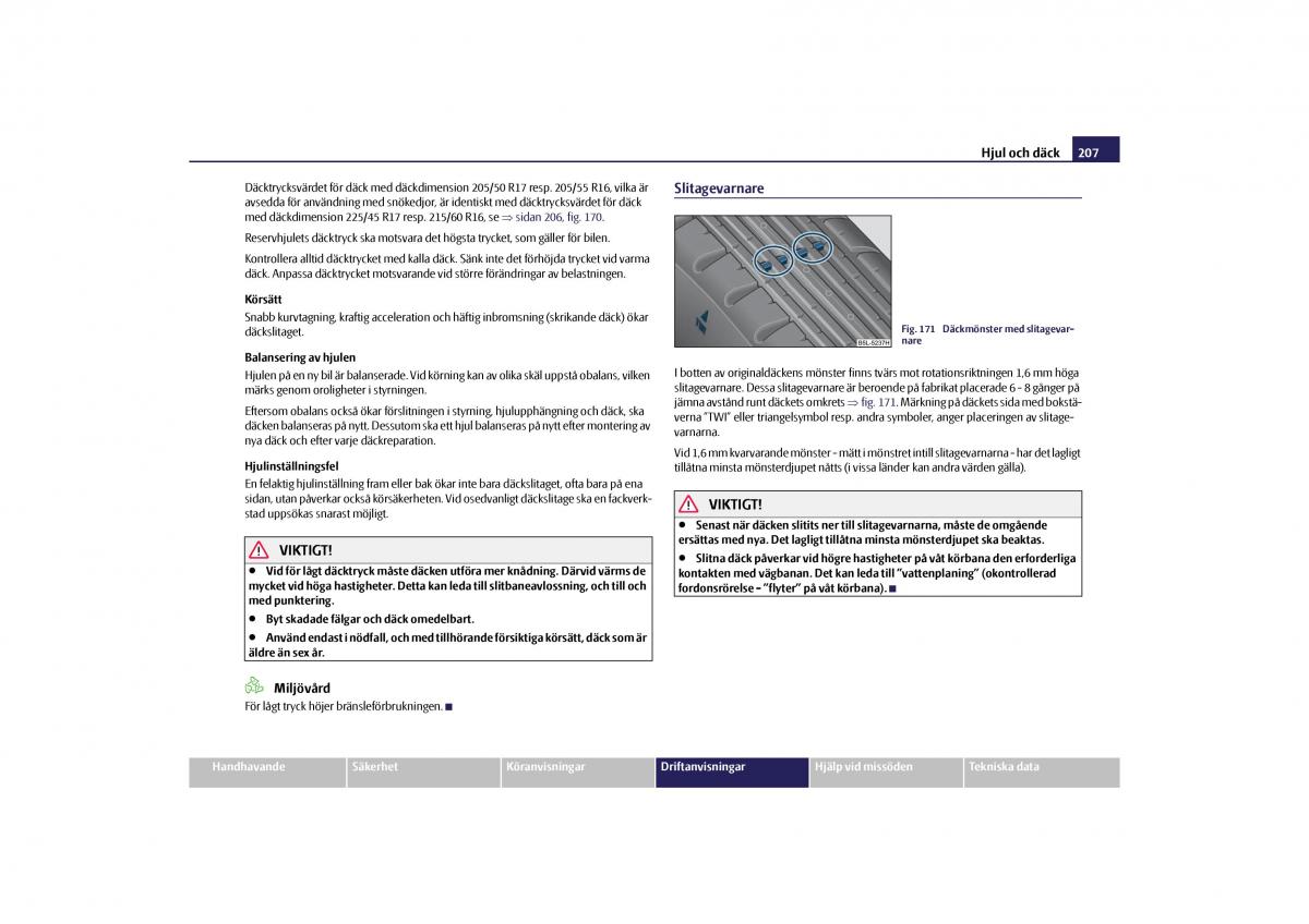 Skoda Yeti instruktionsbok / page 208