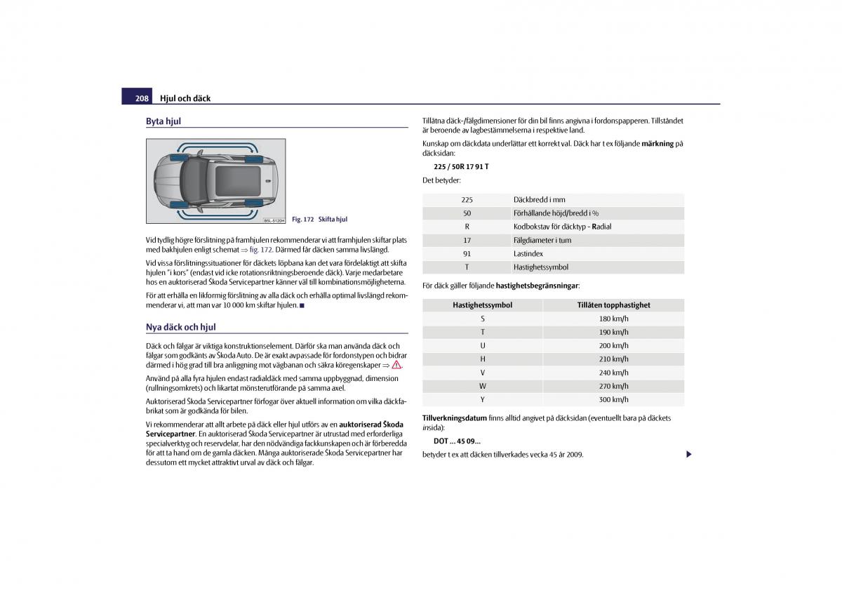 Skoda Yeti instruktionsbok / page 209