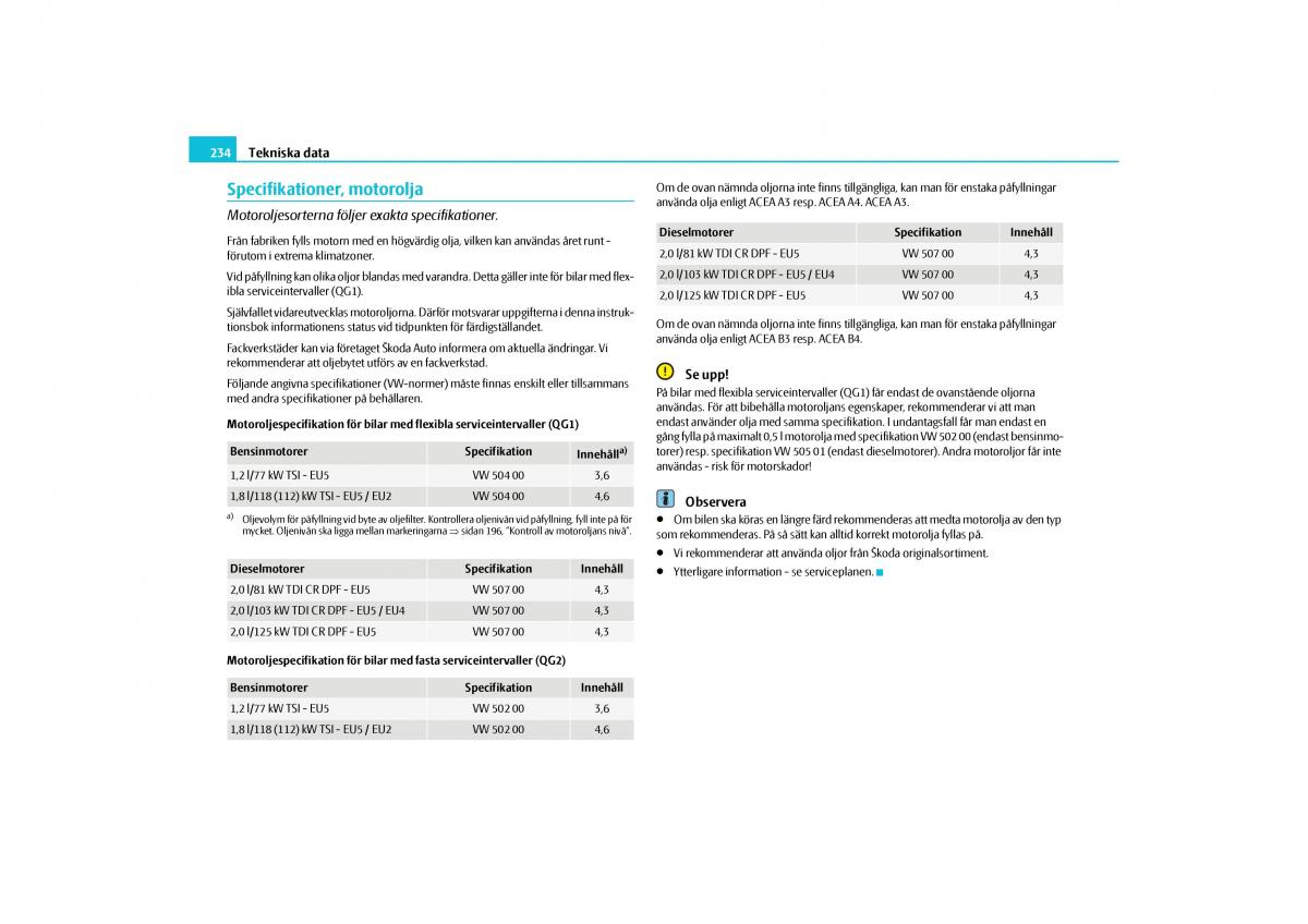 Skoda Yeti instruktionsbok / page 235