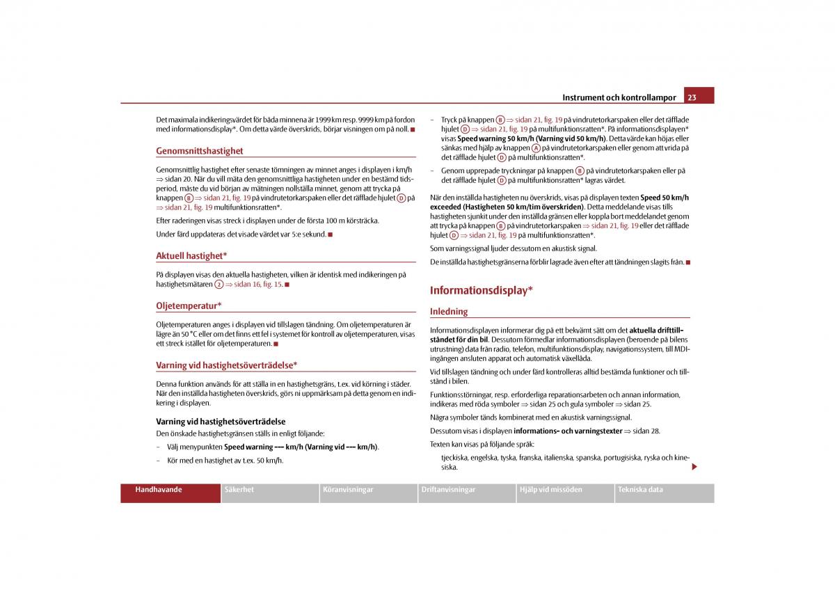 Skoda Yeti instruktionsbok / page 24