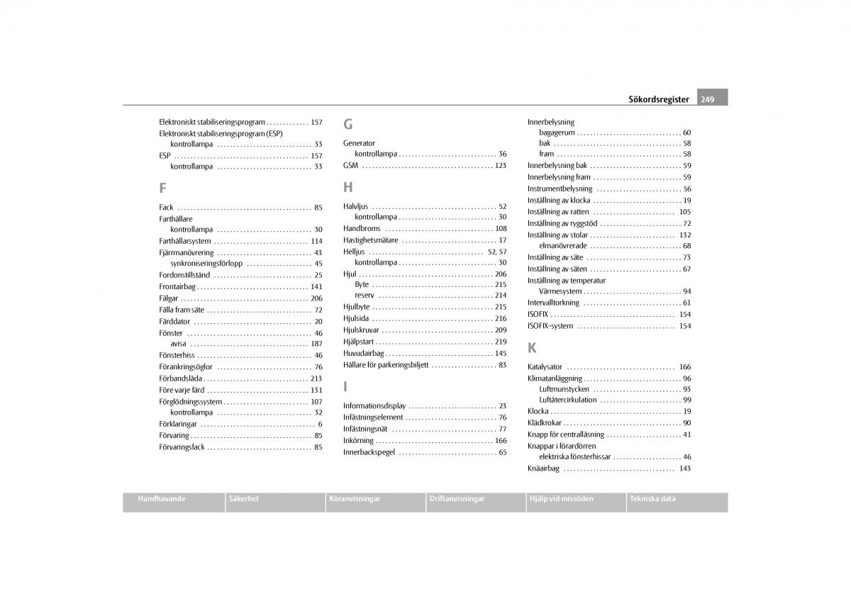 Skoda Yeti instruktionsbok / page 250