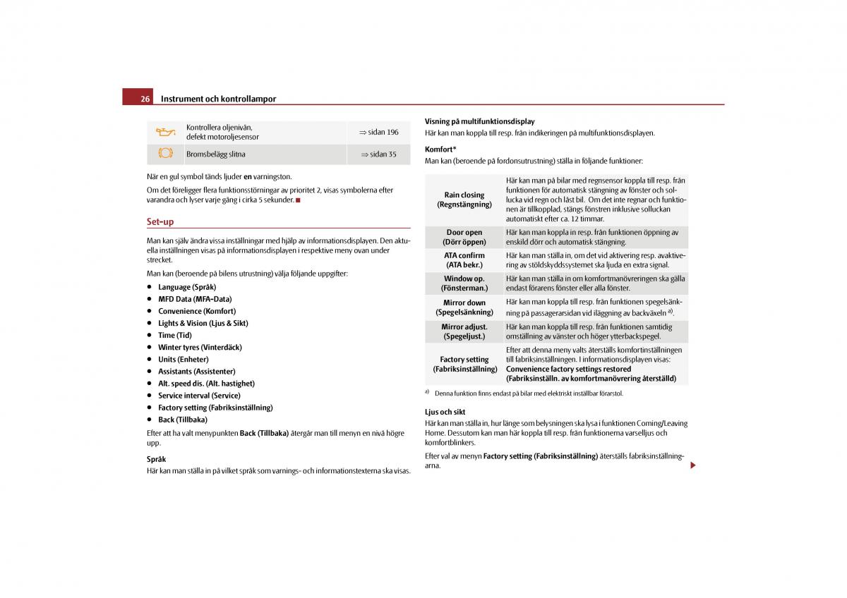 Skoda Yeti instruktionsbok / page 27